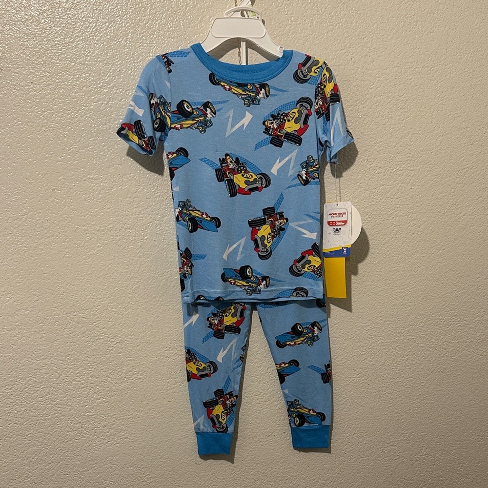 Disney Blue Racing Car Kids Pajama Set